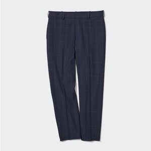 Uniqlo Women's Navy Checkered Plaid Trousers